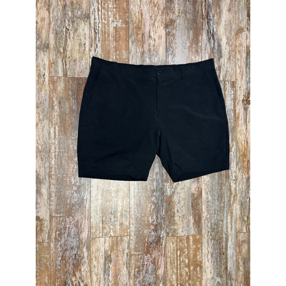 Mens Travis Mathew Flat Front Golf Shorts Black Size 40 Performance Stretch